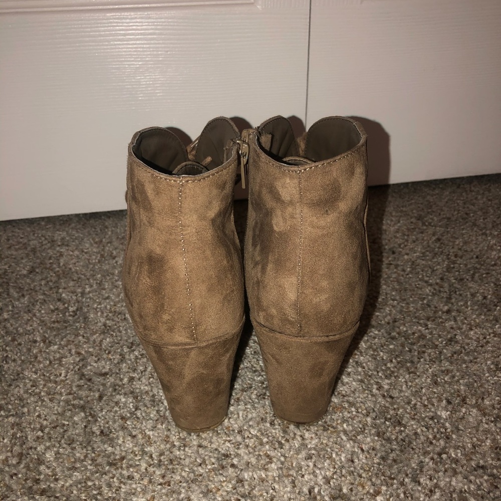 Grey suede booties
